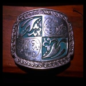Silver Western belt buckle
